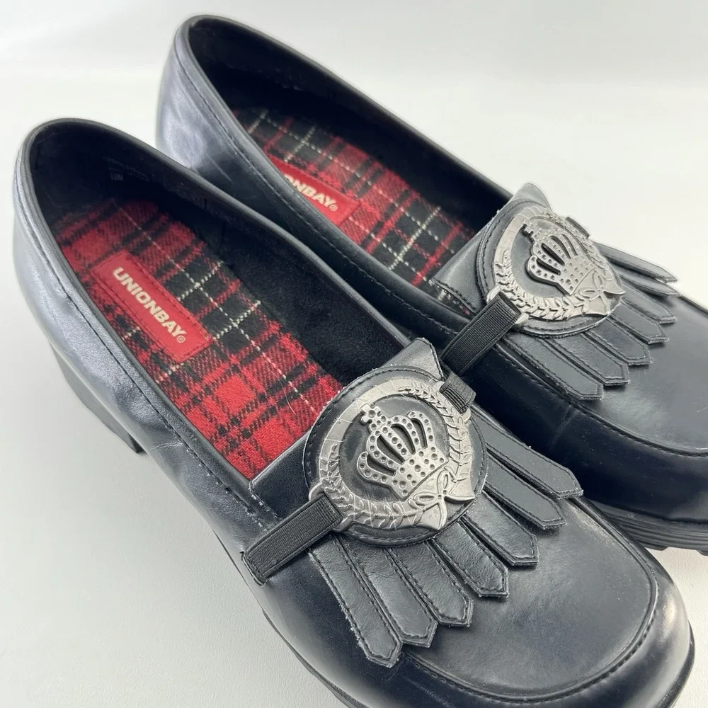 Vintage Y2K Unionbay Queen Crown Chunky Mary Jane Heels Platform Retro Shoes 10